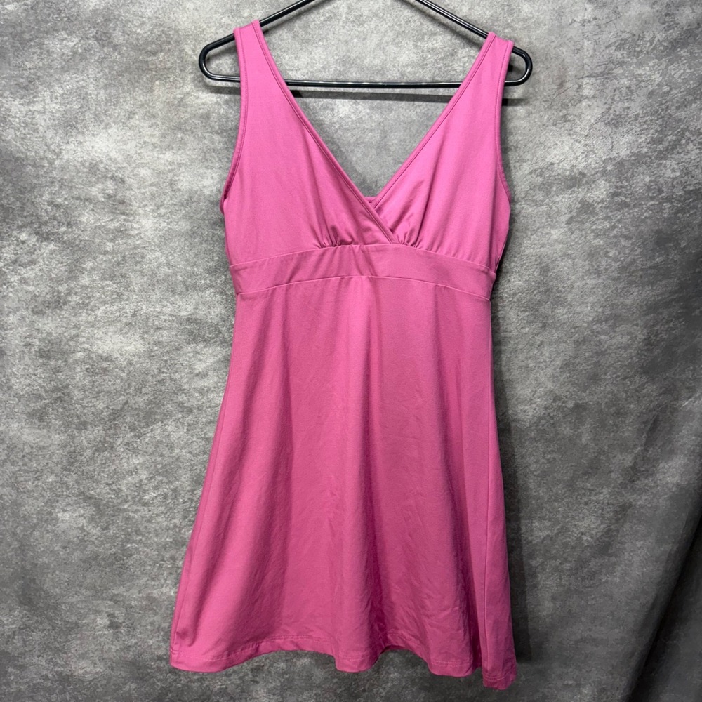 Patagonia Florita Mini Dress Size M Pink Sleeveless Athletic Crossover Neck